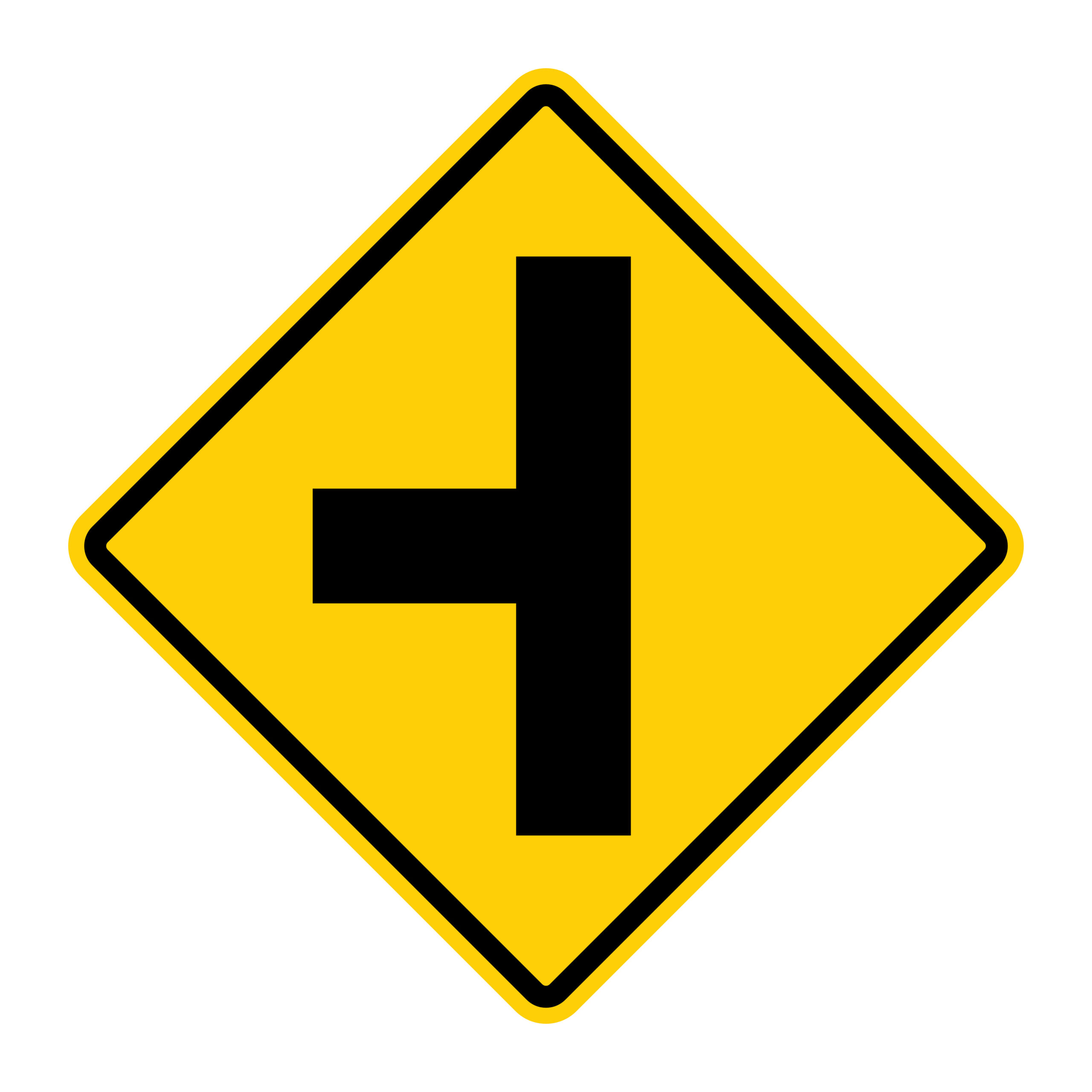 American road sign indicating a side road.