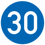 German 'minimum speed limit' road sign.