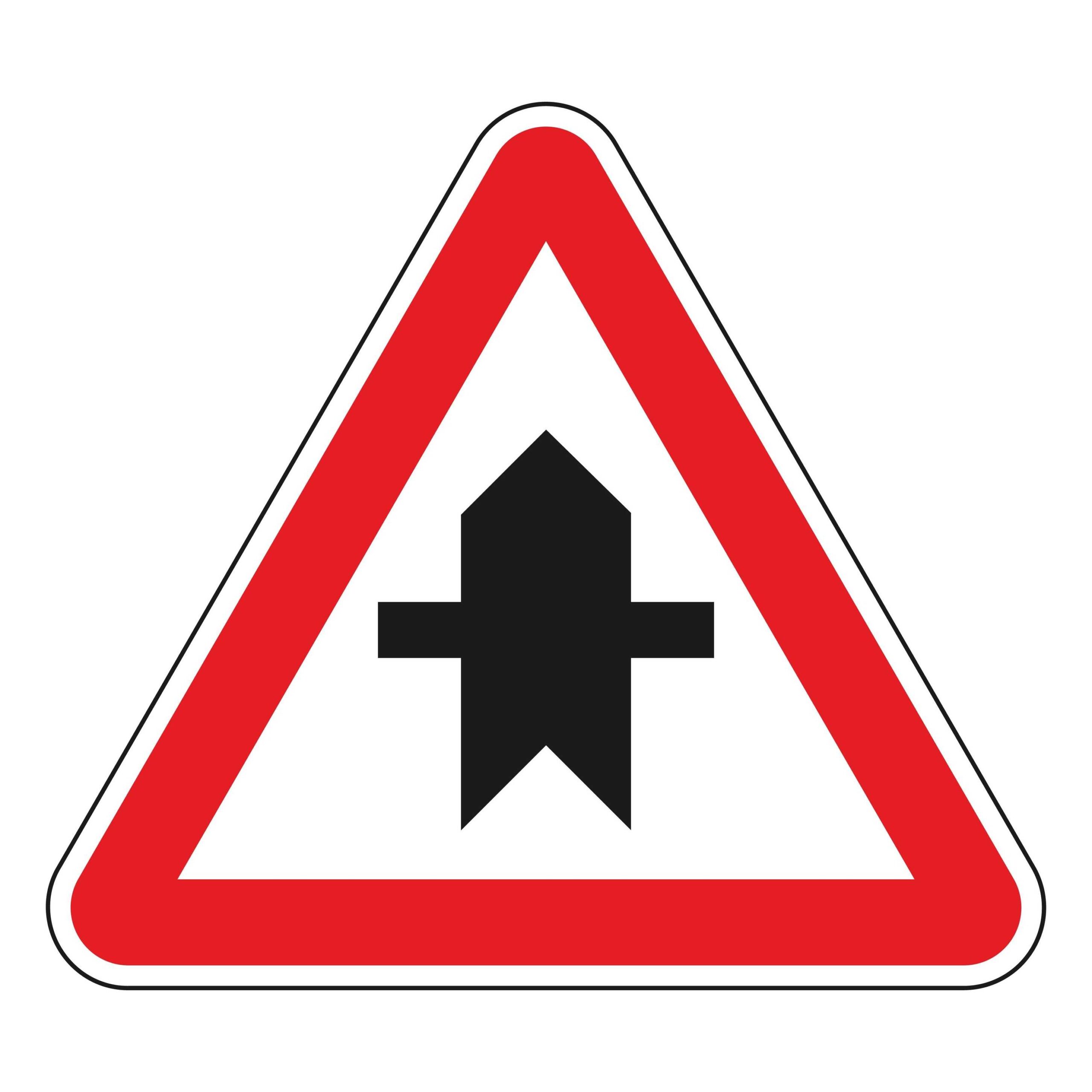 Belgian 'junction ahead' sign.