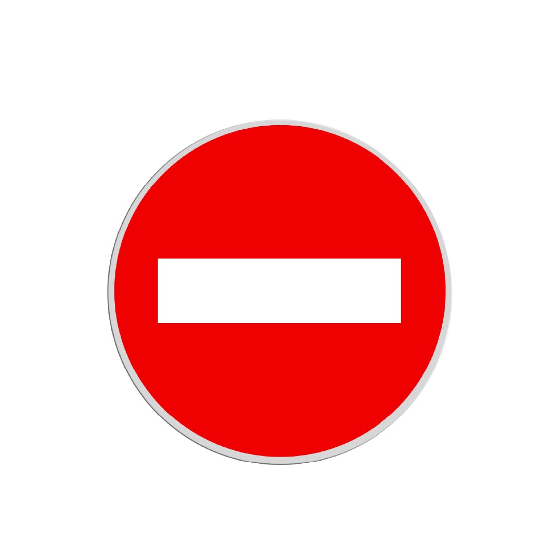 'No entry' road sign found in Belgium.